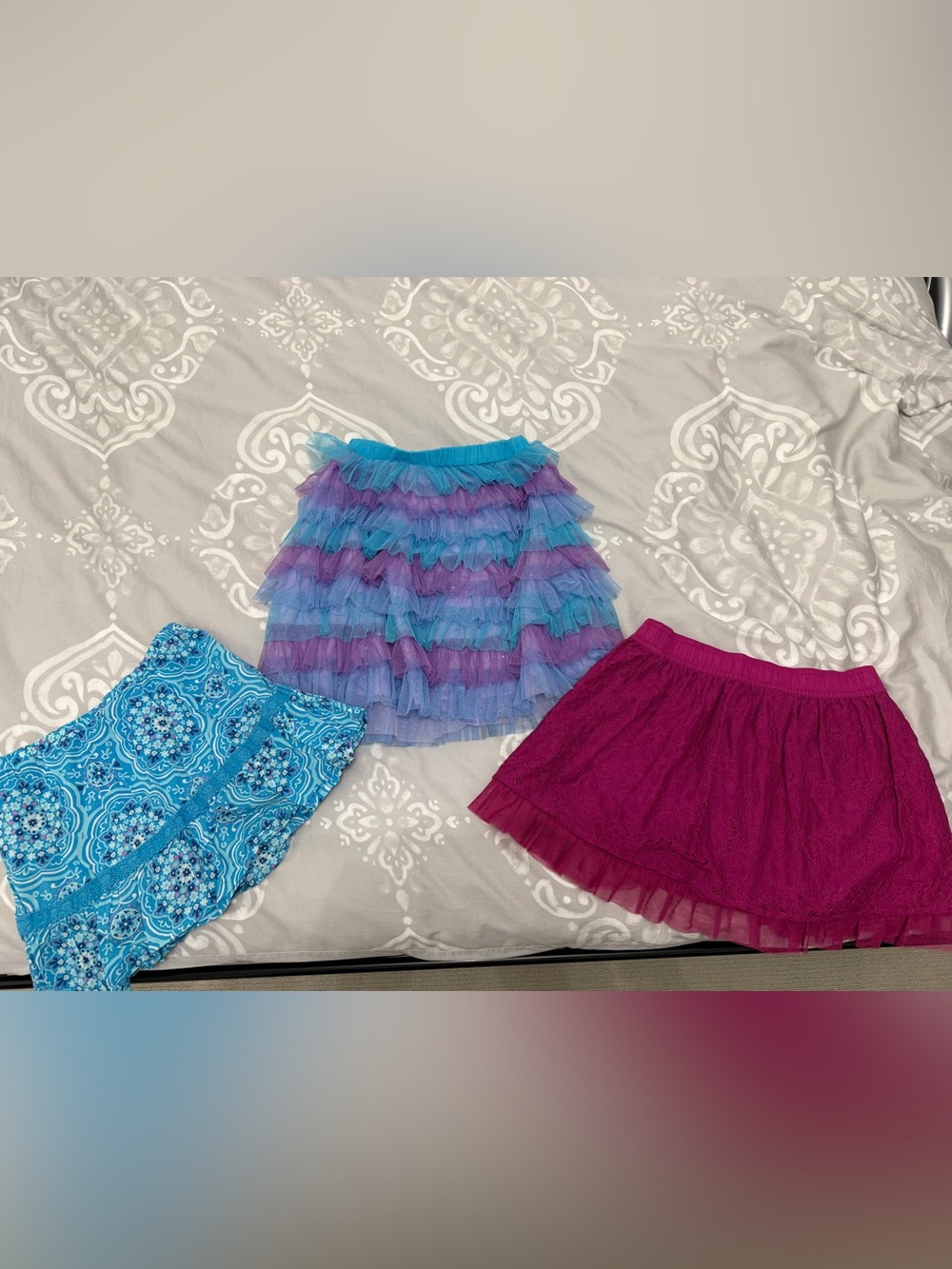 3 Item Bundle of Cute Skirts, Kids Size 10-12